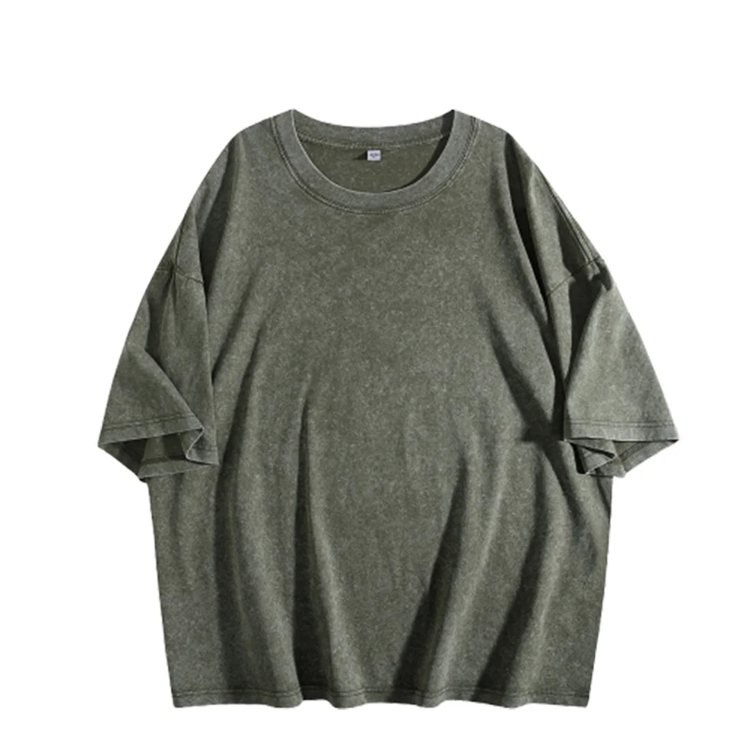 Summer Acid Washed Vintage Couple T-Shirts Street Hip Hop Retro Punk T Shirt women Casual Cotton Short Sleeve Wash Tops