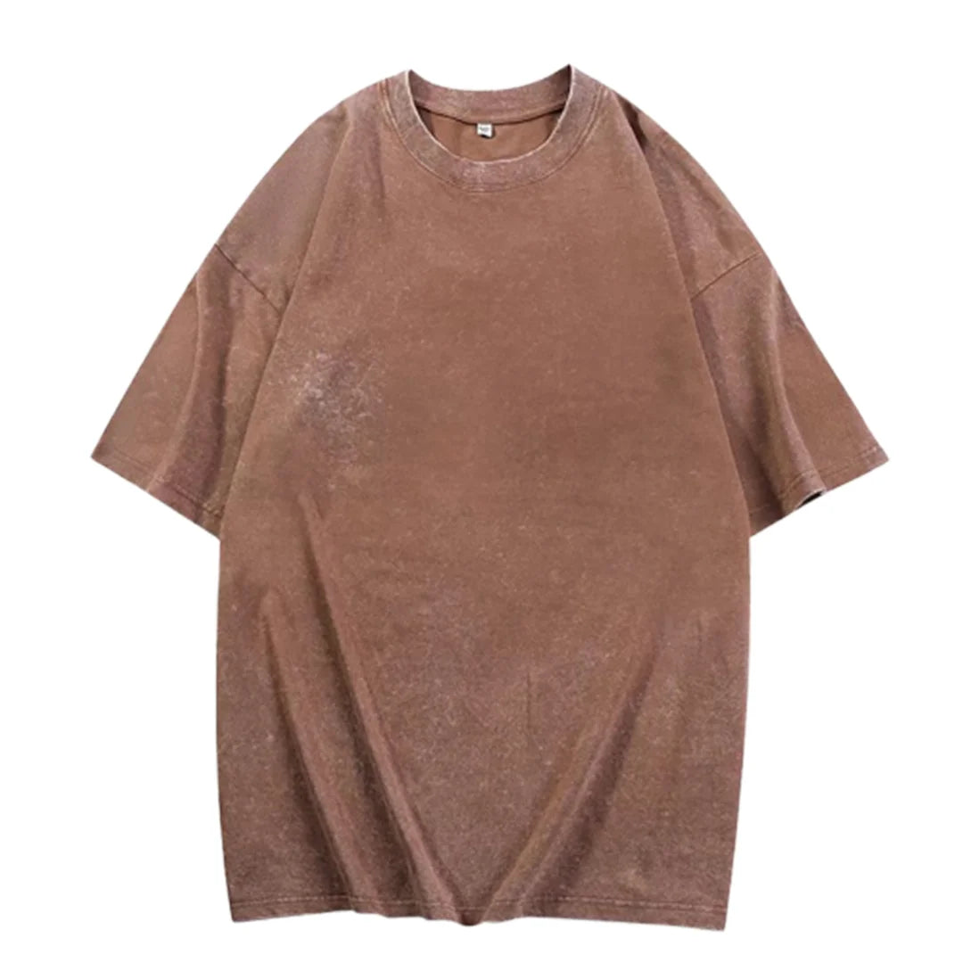 Summer Acid Washed Vintage Couple T-Shirts Street Hip Hop Retro Punk T Shirt women Casual Cotton Short Sleeve Wash Tops
