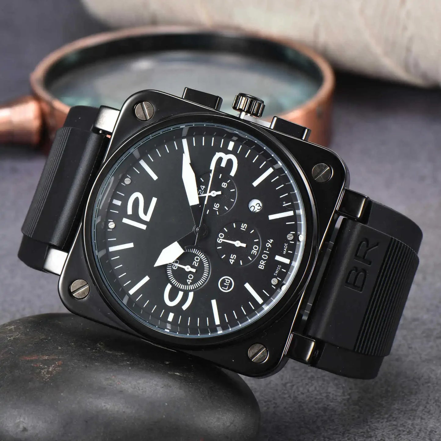 High-End BR Original Brand Watches For Mens High Quality Square Automatic Mechanical Watch Business Sports AAA Clock