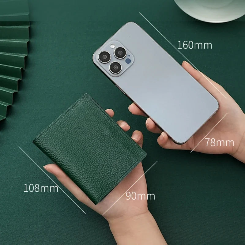 8 Slots Cardholder Ultra-thin Leather Mini Wallet Slim Bank Credit Card Holder Men's Business Small ID Case for Women Purse