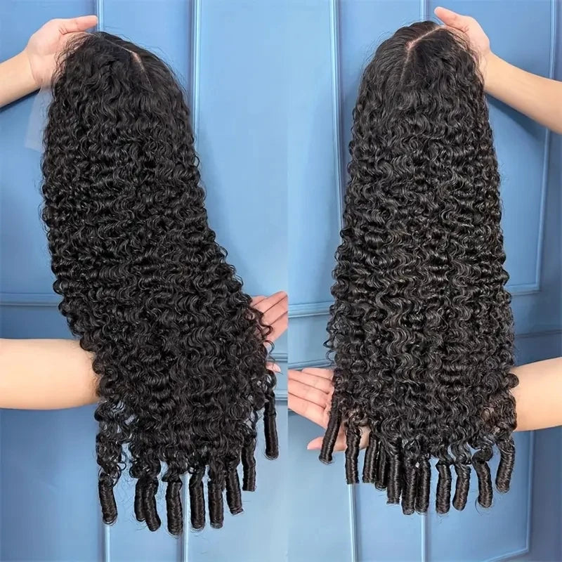 250% Burmese Curly 7x6 HD Lace Front Wigs Eurasian Deep Curly Wave Human Hair Wigs Bouncy Curly Zero Stress Glueless Wigs