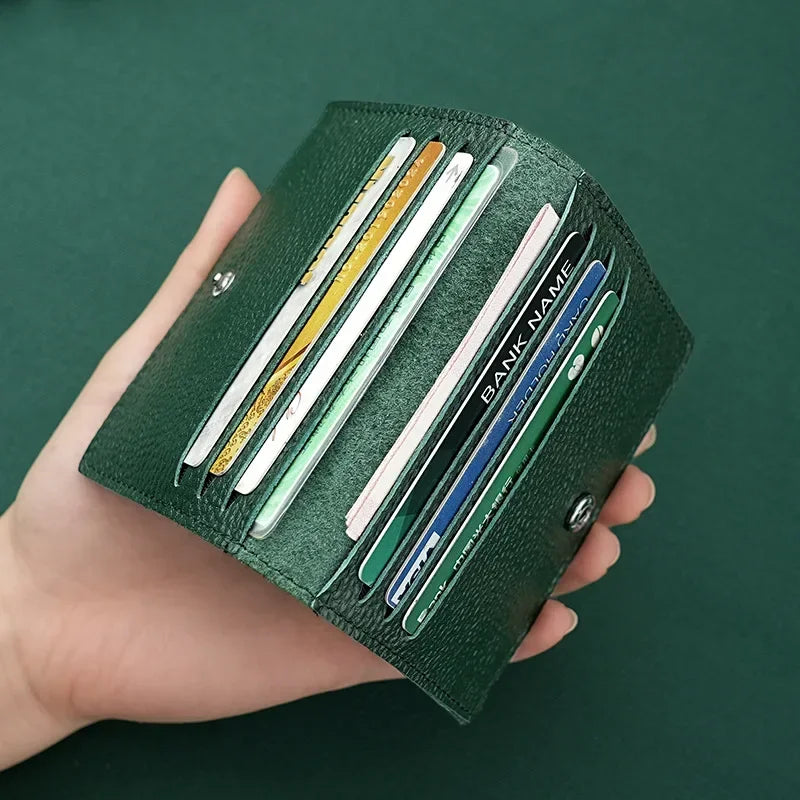 8 Slots Cardholder Ultra-thin Leather Mini Wallet Slim Bank Credit Card Holder Men's Business Small ID Case for Women Purse