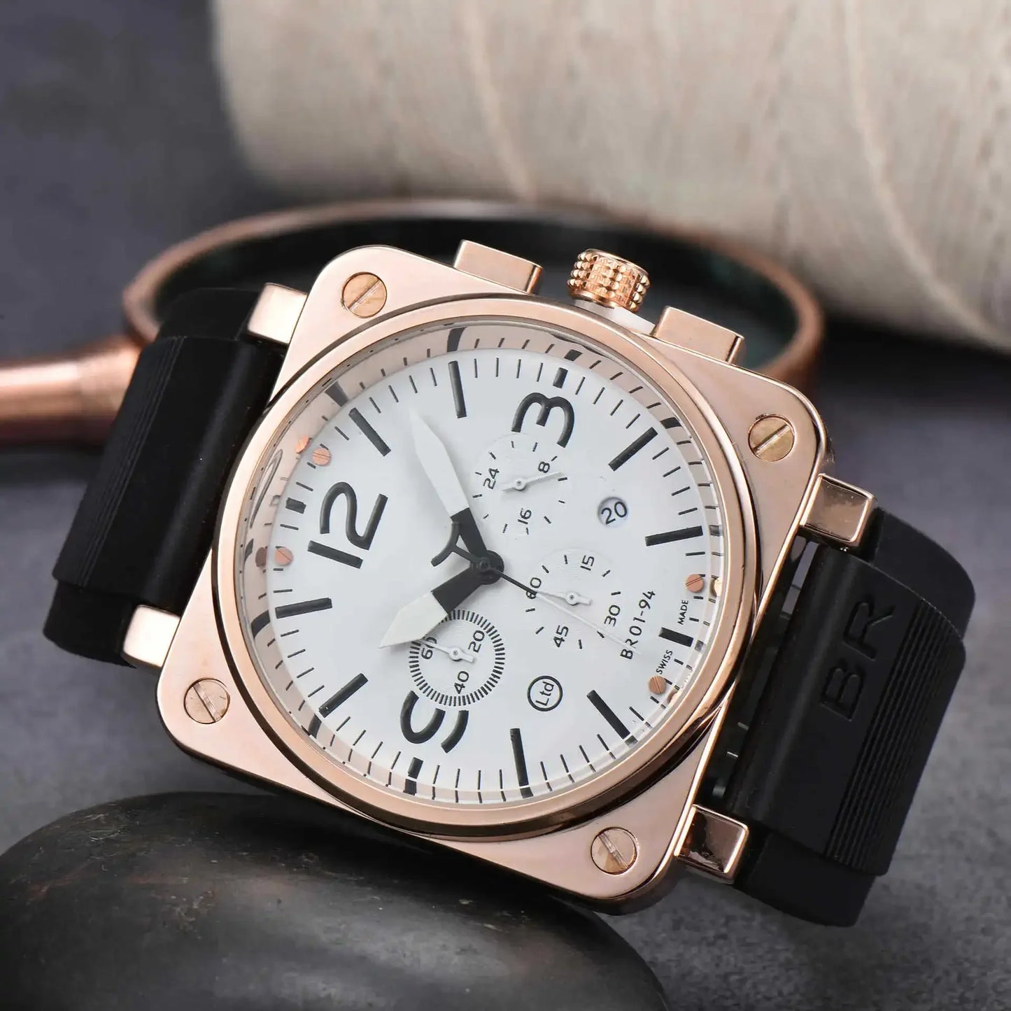 High-End BR Original Brand Watches For Mens High Quality Square Automatic Mechanical Watch Business Sports AAA Clock
