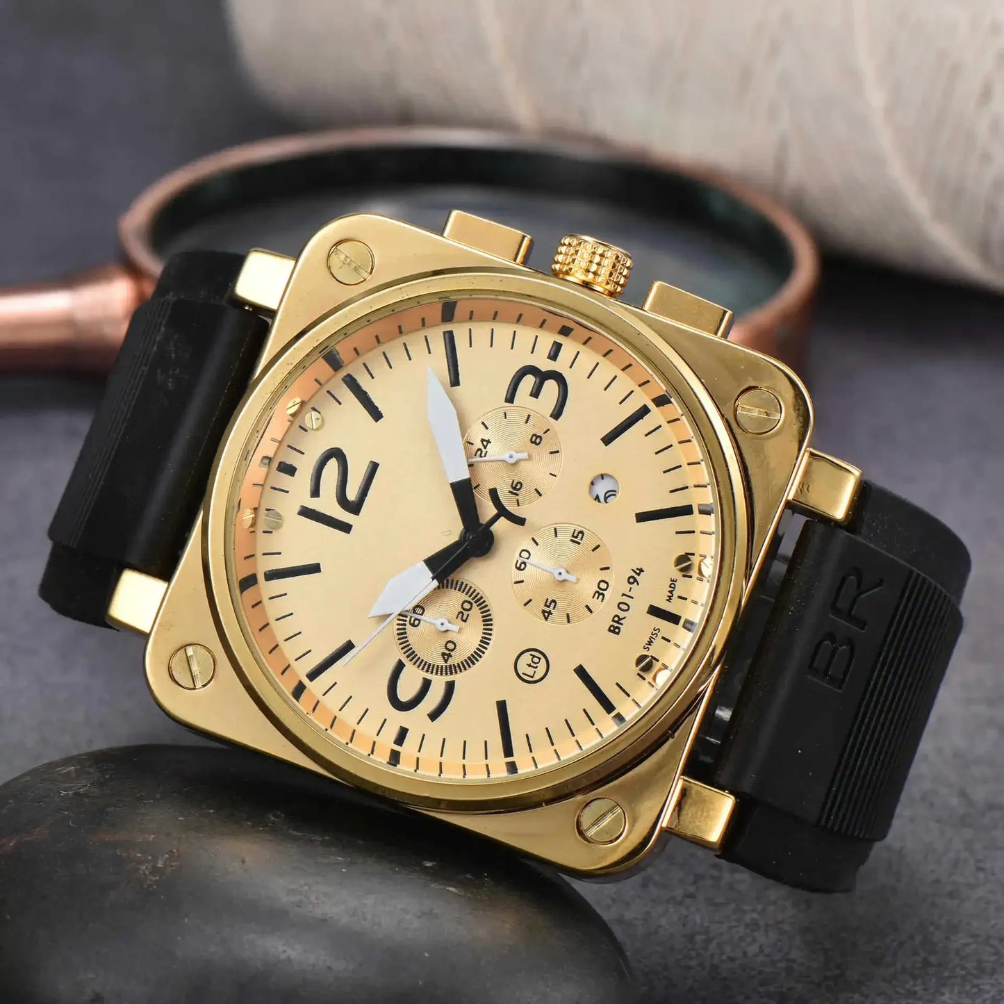 High-End BR Original Brand Watches For Mens High Quality Square Automatic Mechanical Watch Business Sports AAA Clock