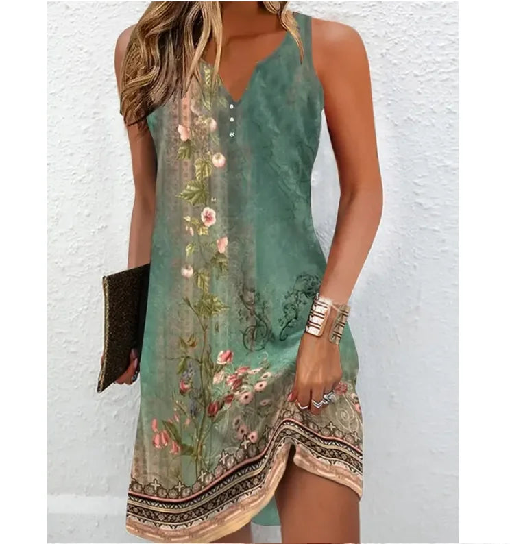 Women's Dresses Summer Fashion Stitching Bohemian Vacation Woman Basic sleeveless