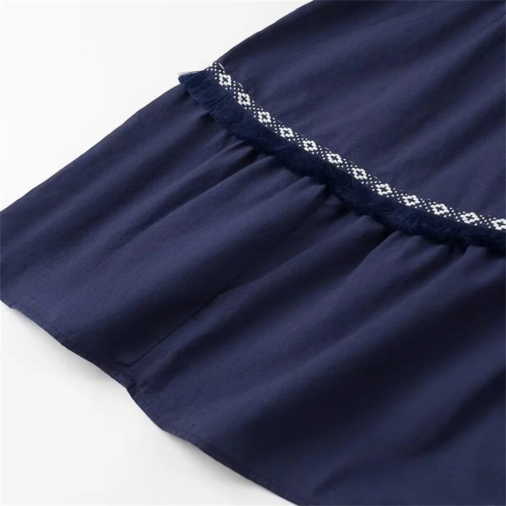 2025 Summer New Product: Casual Women's Fashion V-neck Sleeveless Waist Collection with Tassel Decoration Dress