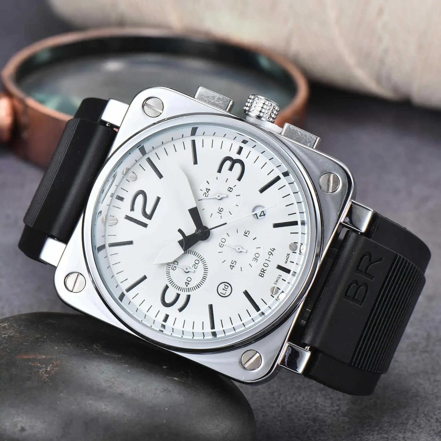 High-End BR Original Brand Watches For Mens High Quality Square Automatic Mechanical Watch Business Sports AAA Clock
