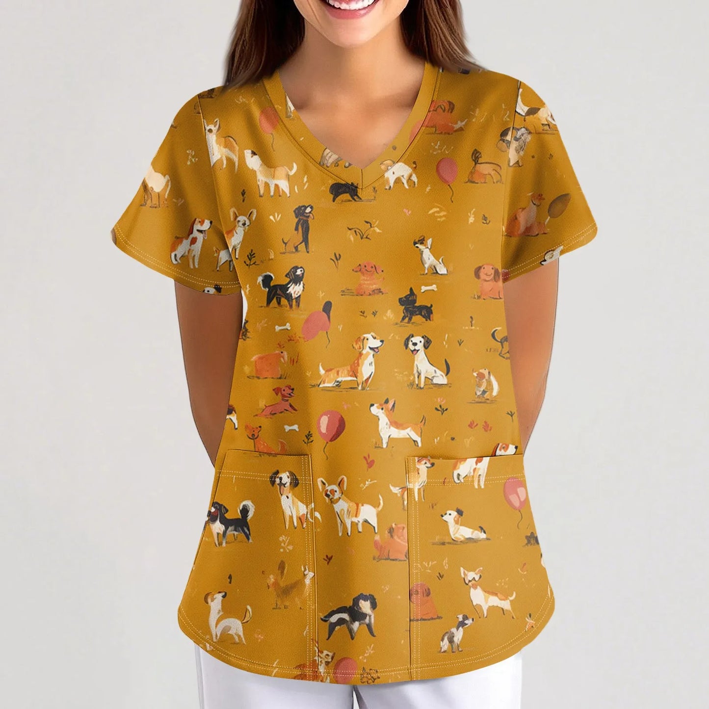Women's Casual Nurse Uniform Cute