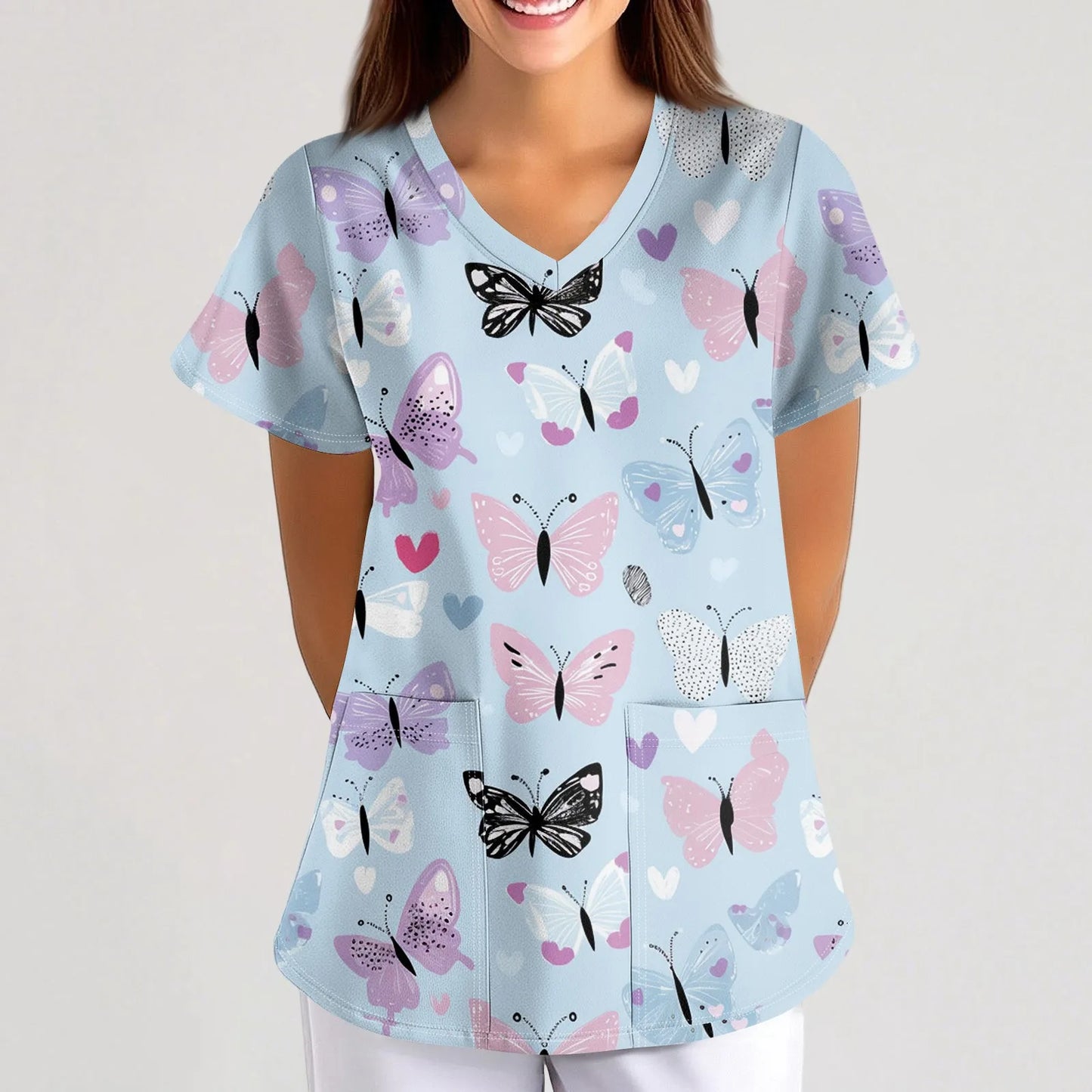 Women's Casual Nurse Uniform Cute