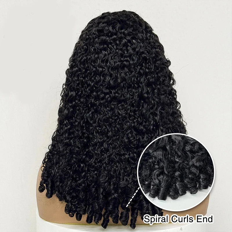 250% Burmese Curly 7x6 HD Lace Front Wigs Eurasian Deep Curly Wave Human Hair Wigs Bouncy Curly Zero Stress Glueless Wigs