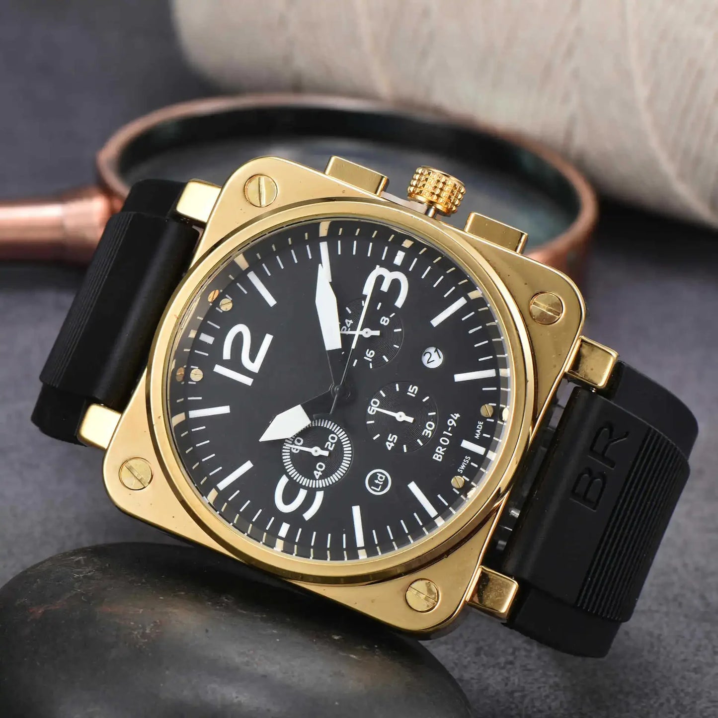 High-End BR Original Brand Watches For Mens High Quality Square Automatic Mechanical Watch Business Sports AAA Clock