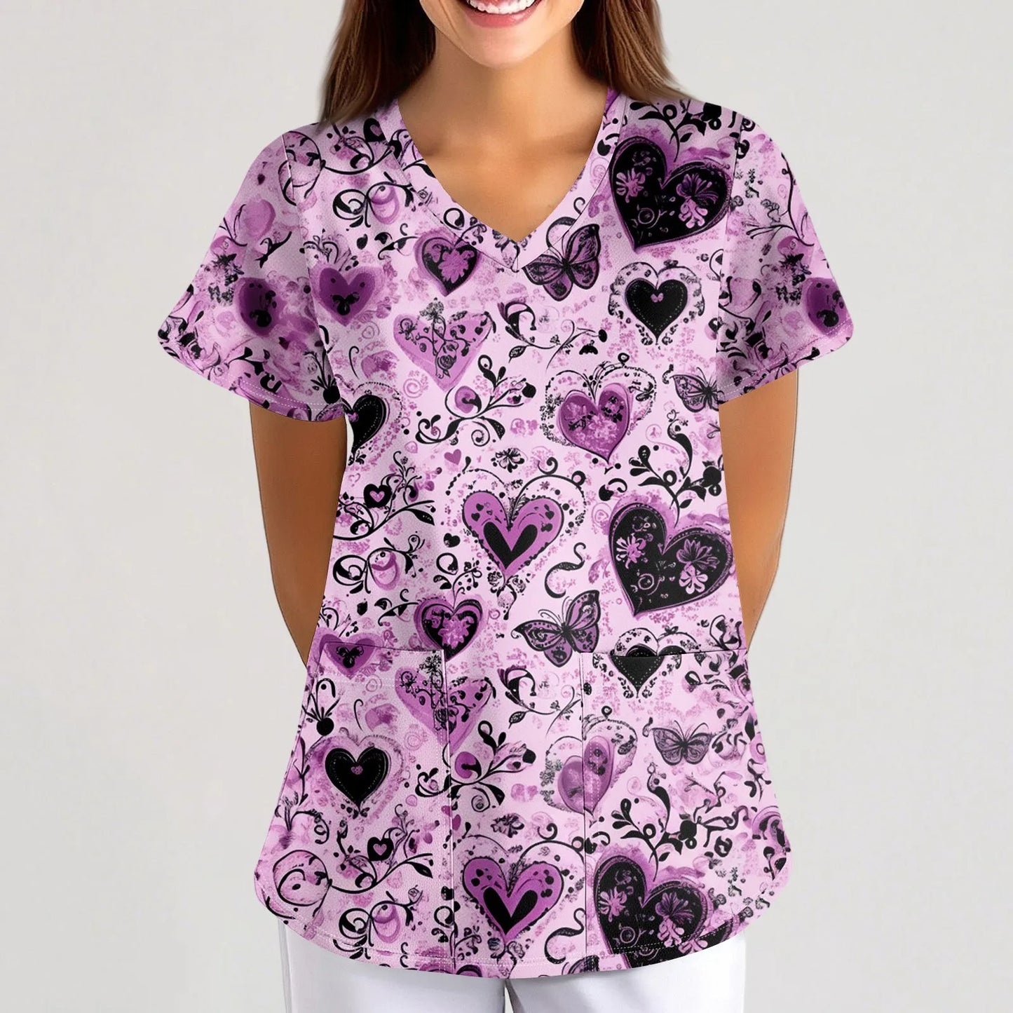 Women's Casual Nurse Uniform Cute