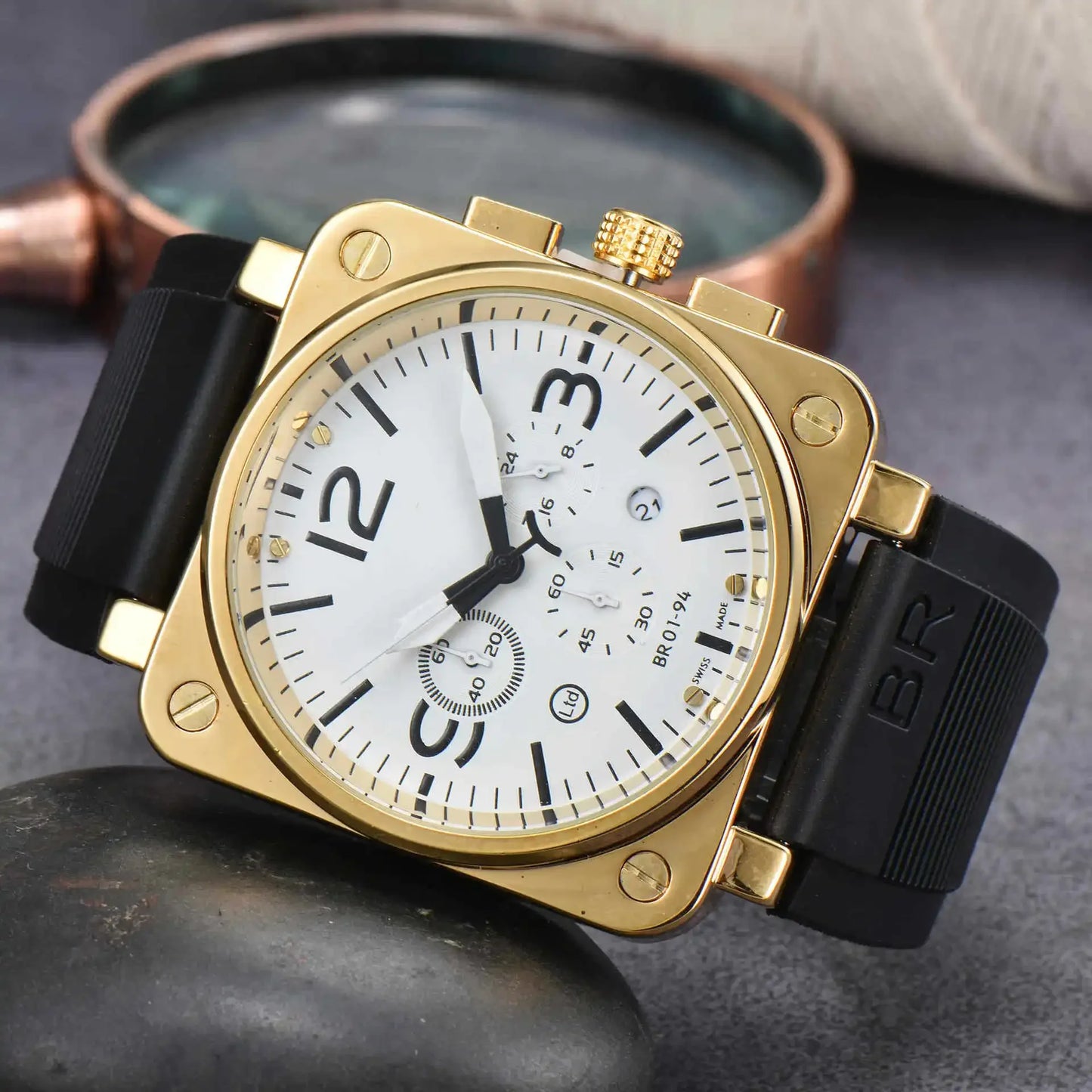 High-End BR Original Brand Watches For Mens High Quality Square Automatic Mechanical Watch Business Sports AAA Clock