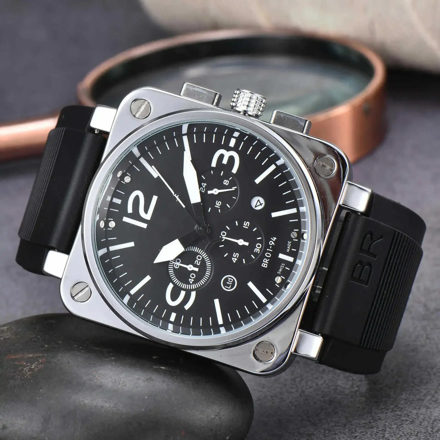 High-End BR Original Brand Watches For Mens High Quality Square Automatic Mechanical Watch Business Sports AAA Clock