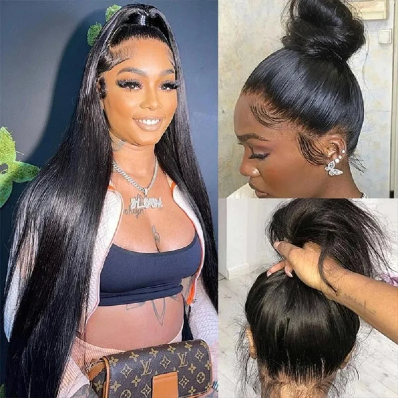 Invisi Strap 360 Glueless Full Lace Front Wigs Human Hair 13x4 Lace Frontal Wig Pre Plucked Drawstring Wig for Women