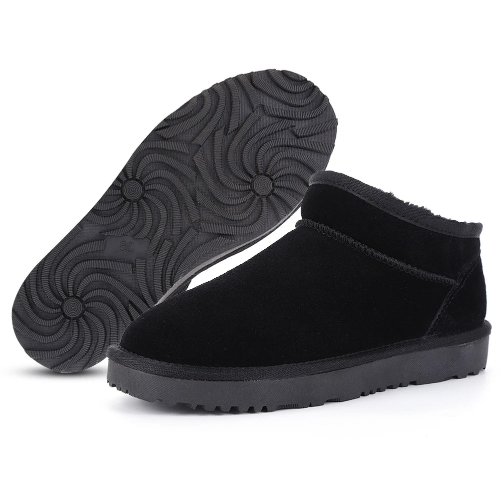 Women Snow Boots Warm Winter Booties Anti-Slip Slip On Short Boots Faux Fur Lining Boots for Outdoor Sports