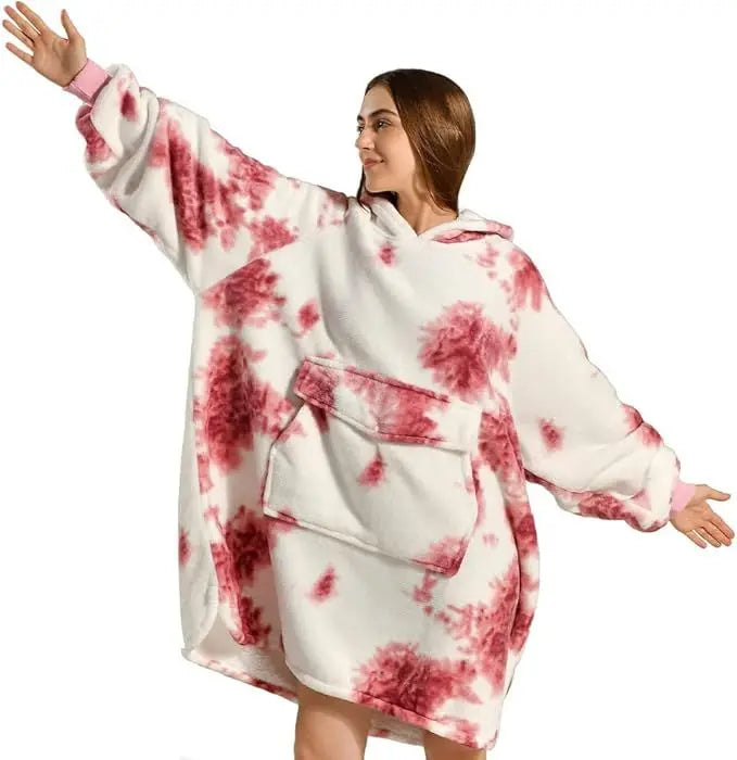 Wearable Blanket Hoodie Oversized Sherpa Hooded as Birthday Gifts for Mom Women Girlfriend Men Cozy Sweatshirt with Giant