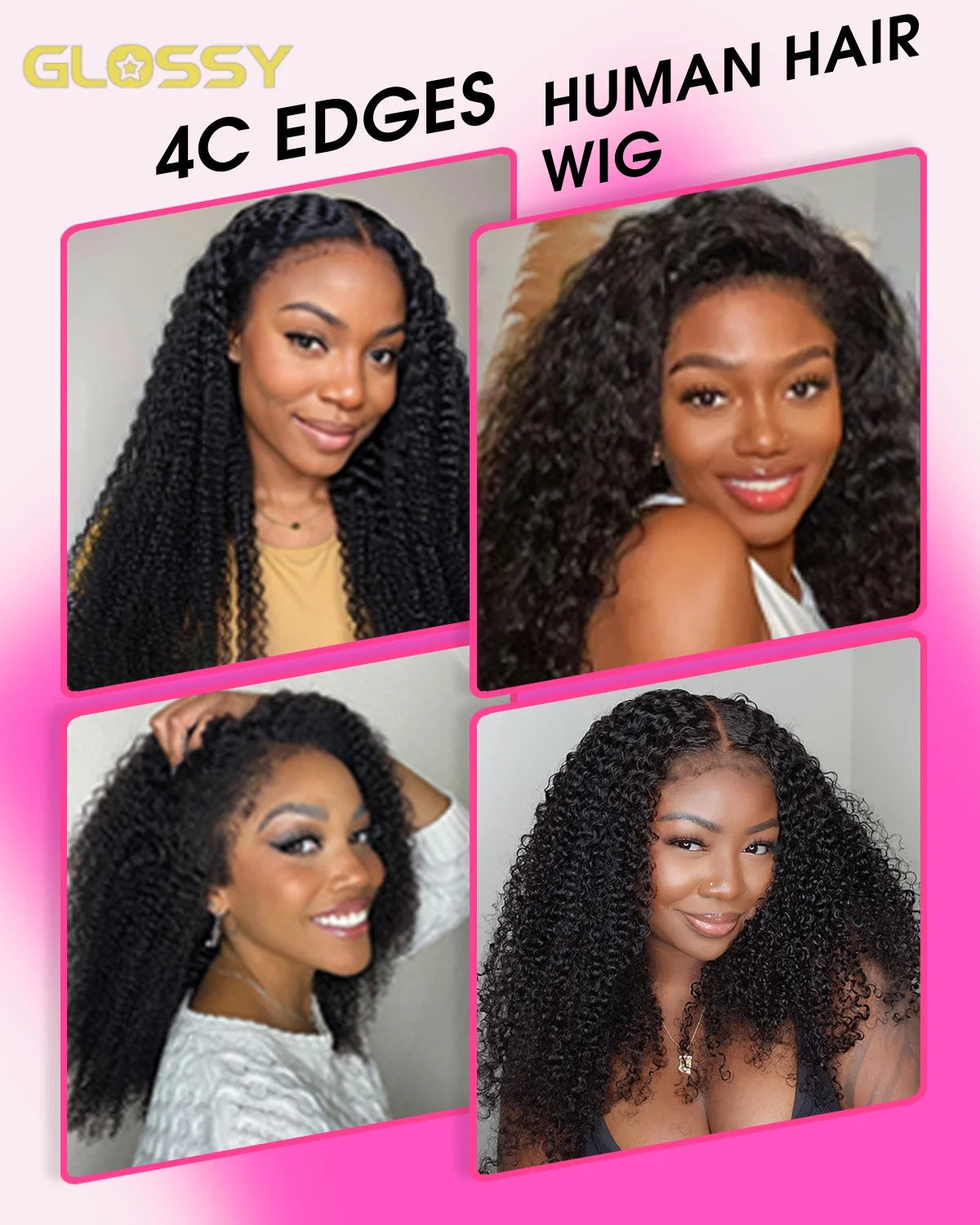 Density Afro Kinky Curly Wig 100% Human Hair Edges Frontal Deep Wave Curly Lace Front Wigs For Women