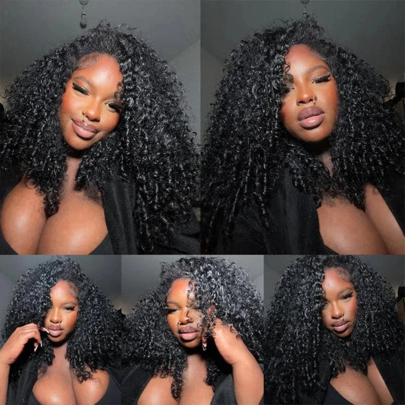 250% Burmese Curly 7x6 HD Lace Front Wigs Eurasian Deep Curly Wave Human Hair Wigs Bouncy Curly Zero Stress Glueless Wigs
