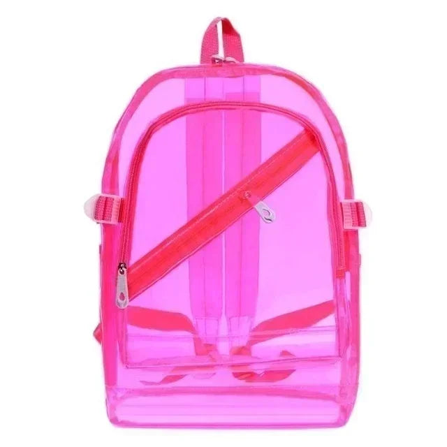 Fashion Transparent Backpack Waterproof PVC Clear Plastic Daily Teenager Girls Notebook School Bag