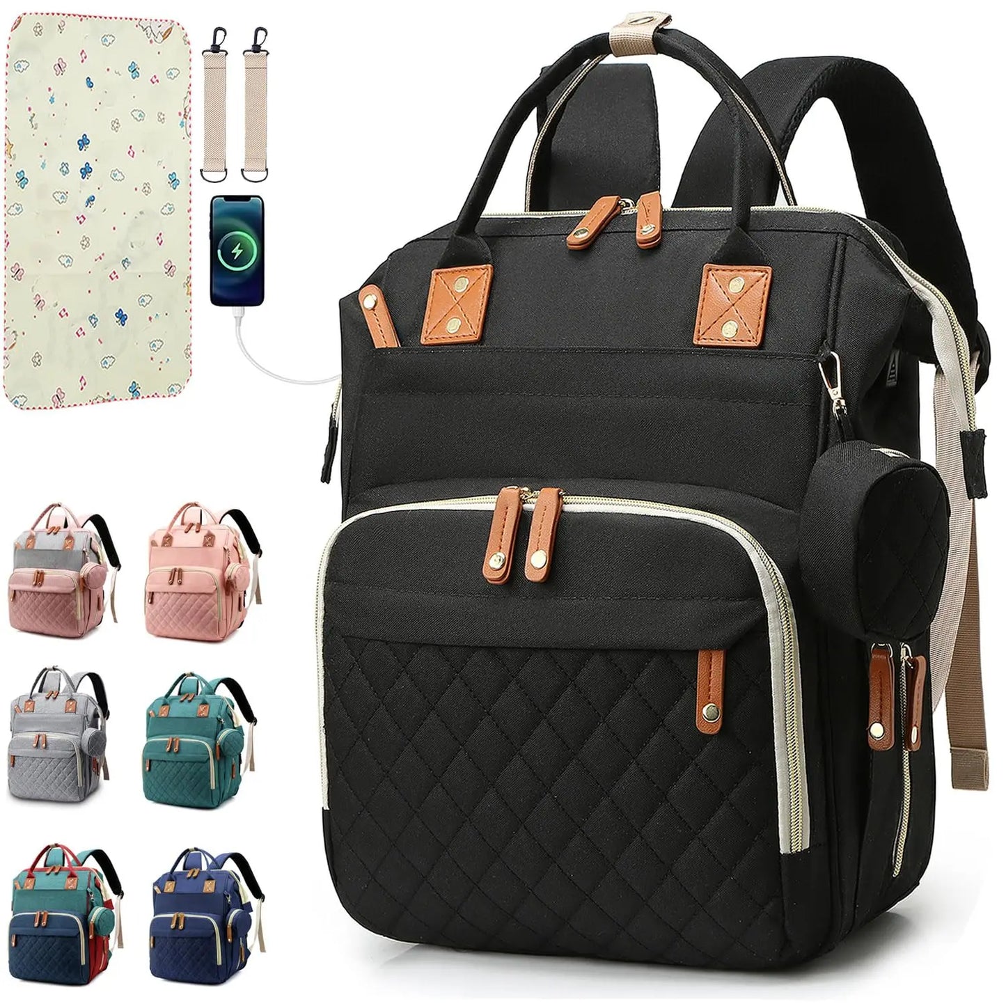 Multifunctional Diaper Bag Backpack Baby Bag, Baby Girl Boy Diaper Bag for Dad Mom , Large Capacity Nursing Diaper Bag