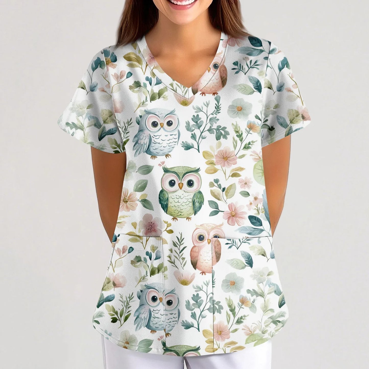 Women's Casual Nurse Uniform Cute