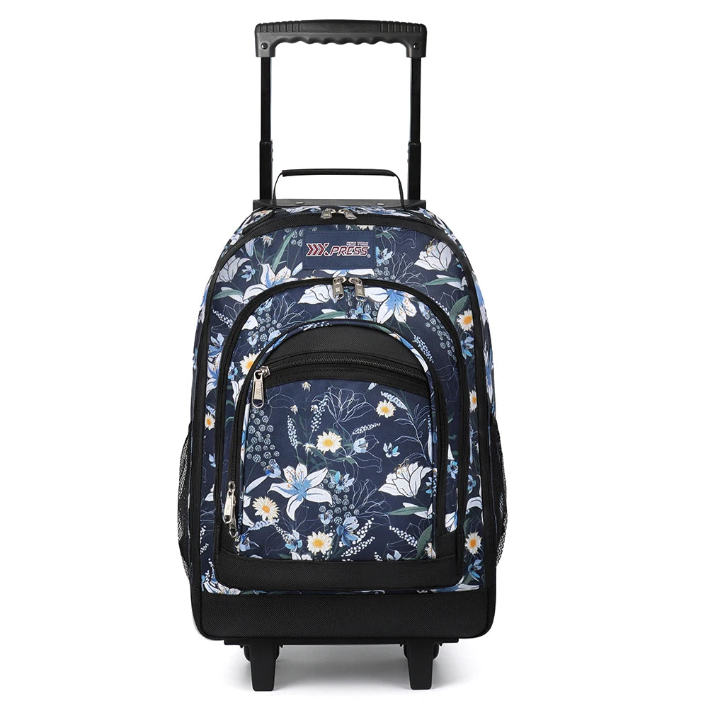 20 Inch Rolling Backpacks For Adults Large Capacity Backpack with Wheels Trolley Suitcase Wheeled Bag Laptop Backpack