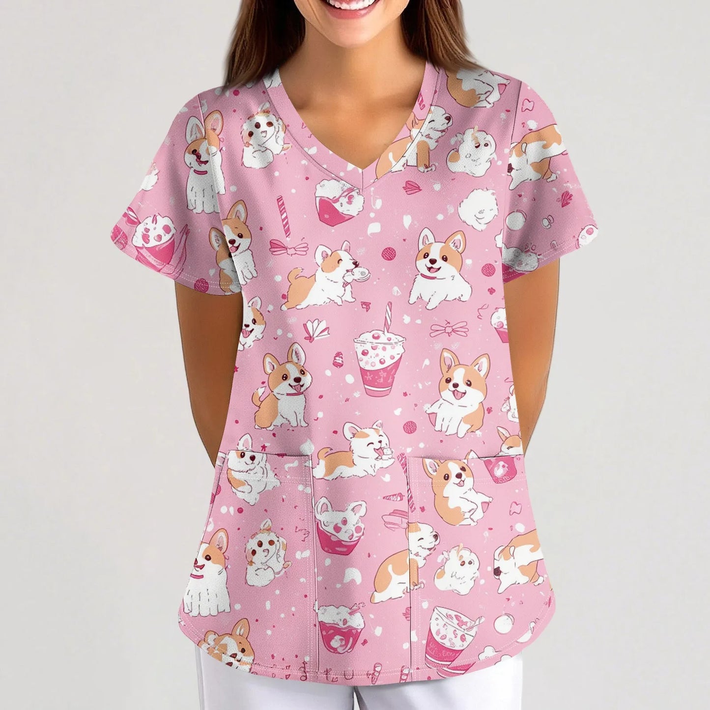 Women's Casual Nurse Uniform Cute
