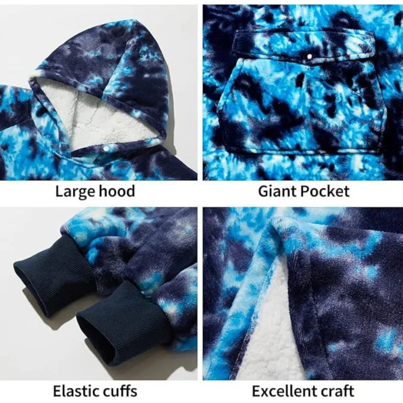 Wearable Blanket Hoodie Oversized Sherpa Hooded as Birthday Gifts for Mom Women Girlfriend Men Cozy Sweatshirt with Giant