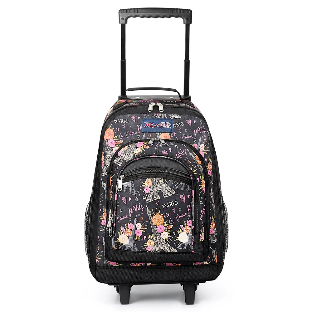 20 Inch Rolling Backpacks For Adults Large Capacity Backpack with Wheels Trolley Suitcase Wheeled Bag Laptop Backpack