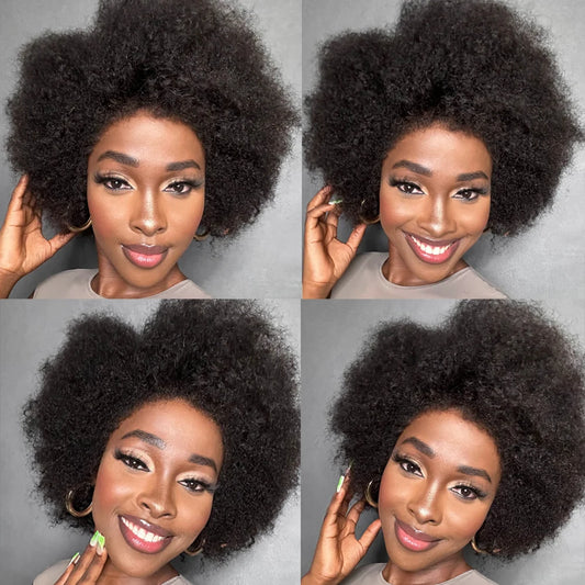 Afro Wigs for Black Women Kinky Curly Lace Front Wig  13x4x2 HD Lace Natural Hairline Glueless 250%