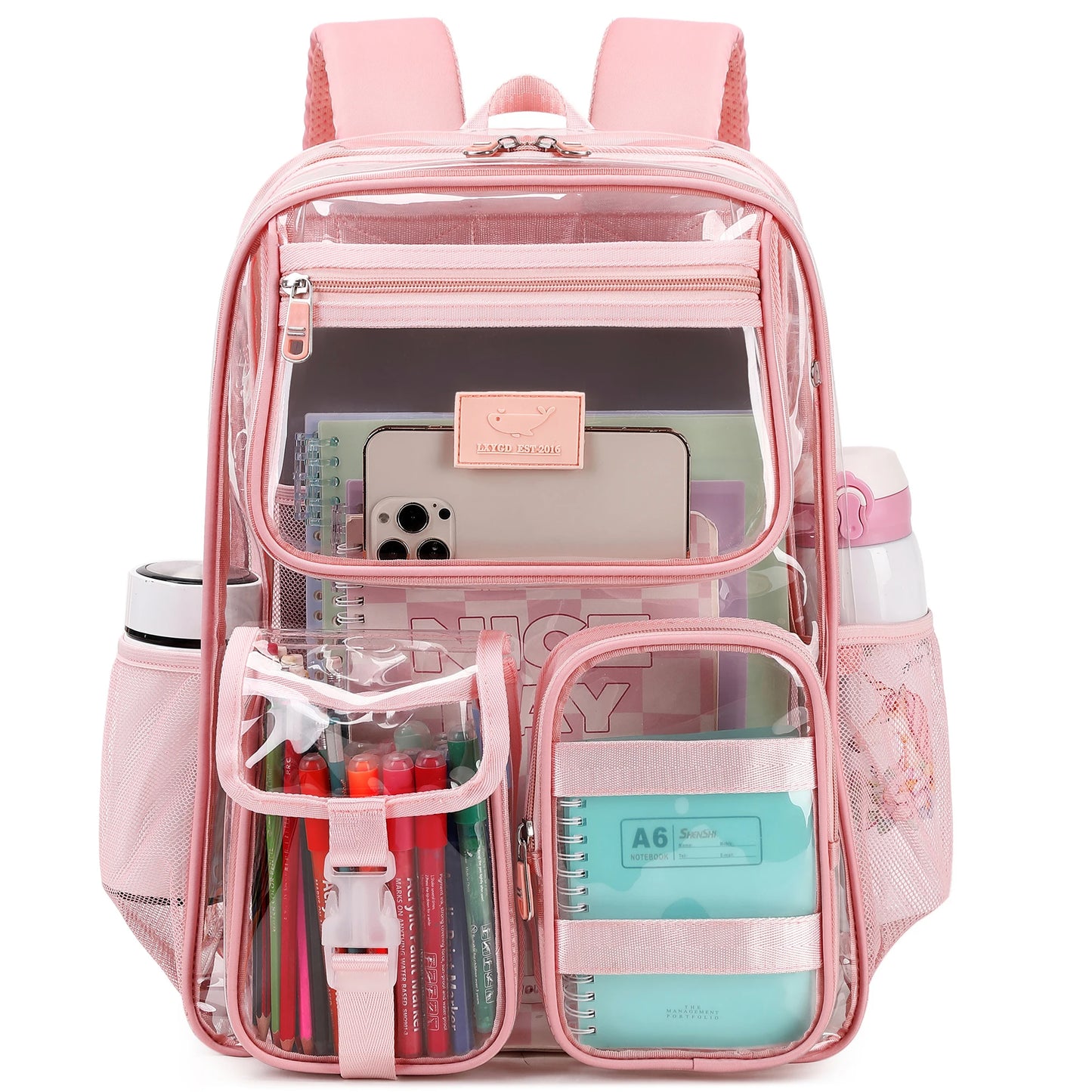 Clear Backpack for School Stadium Approved Transparent Heavy Duty See Through College Bookbag Travel Work Daypack Security