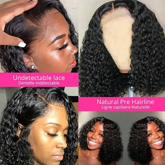 100% Brazilian Curly Lace Front Wig Short Bob  Wigs Wave 13X6 Hd Lace Frontal Human Hair Wig For Women Choice