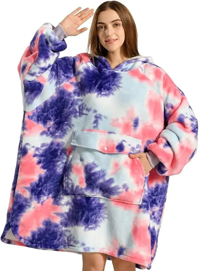 Wearable Blanket Hoodie Oversized Sherpa Hooded as Birthday Gifts for Mom Women Girlfriend Men Cozy Sweatshirt with Giant