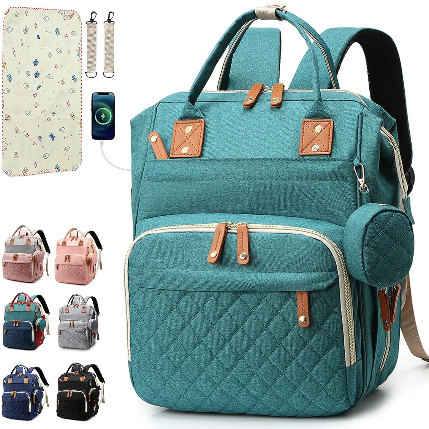 Multifunctional Diaper Bag Backpack Baby Bag, Baby Girl Boy Diaper Bag for Dad Mom , Large Capacity Nursing Diaper Bag