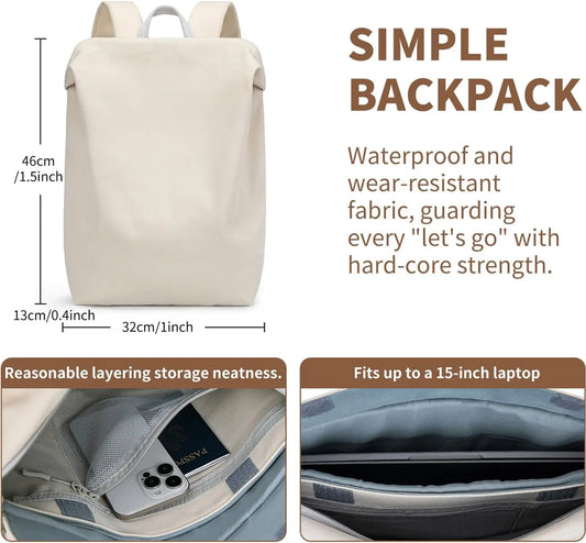 18 Inch Lightweight Airy Waterproof Backpack, Durable Laptop Bookbag, Anti-Slip Compartments, Ideal for Travel,