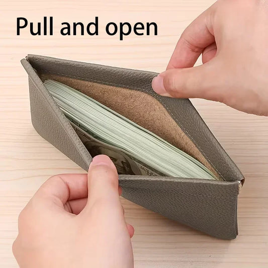 Real Cowhide, Long Wallet, Passport, Driver's License, Document Holder, Data Cable, Cosmetic Bag, Storage wallets for women