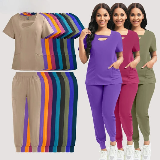 Wholesale Operating Room Work Clothes Medical Uniforms Women Hospital Work Scrubs Set Supplies Dental Nurse Suit Jogger Workwear