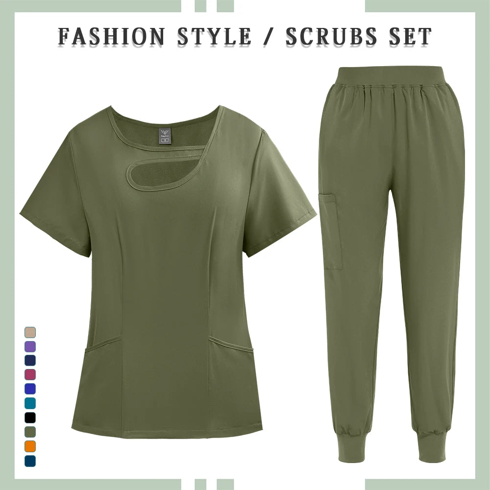 Wholesale Operating Room Work Clothes Medical Uniforms Women Hospital Work Scrubs Set Supplies Dental Nurse Suit Jogger Workwear