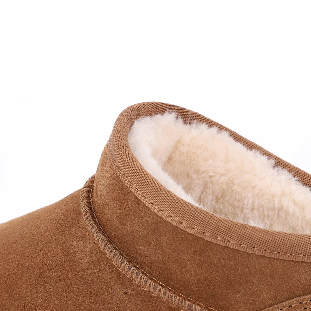 Women Snow Boots Warm Winter Booties Anti-Slip Slip On Short Boots Faux Fur Lining Boots for Outdoor Sports