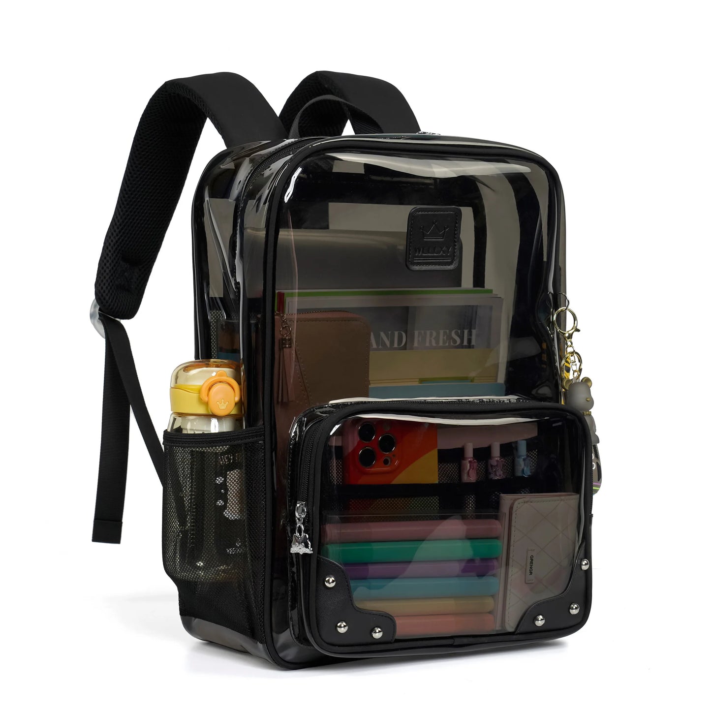 Clear Backpack Heavy Duty Transparent Laptop Backpacks 15.6 Inch See Through TPU Travel Daypack Large College Bookbag