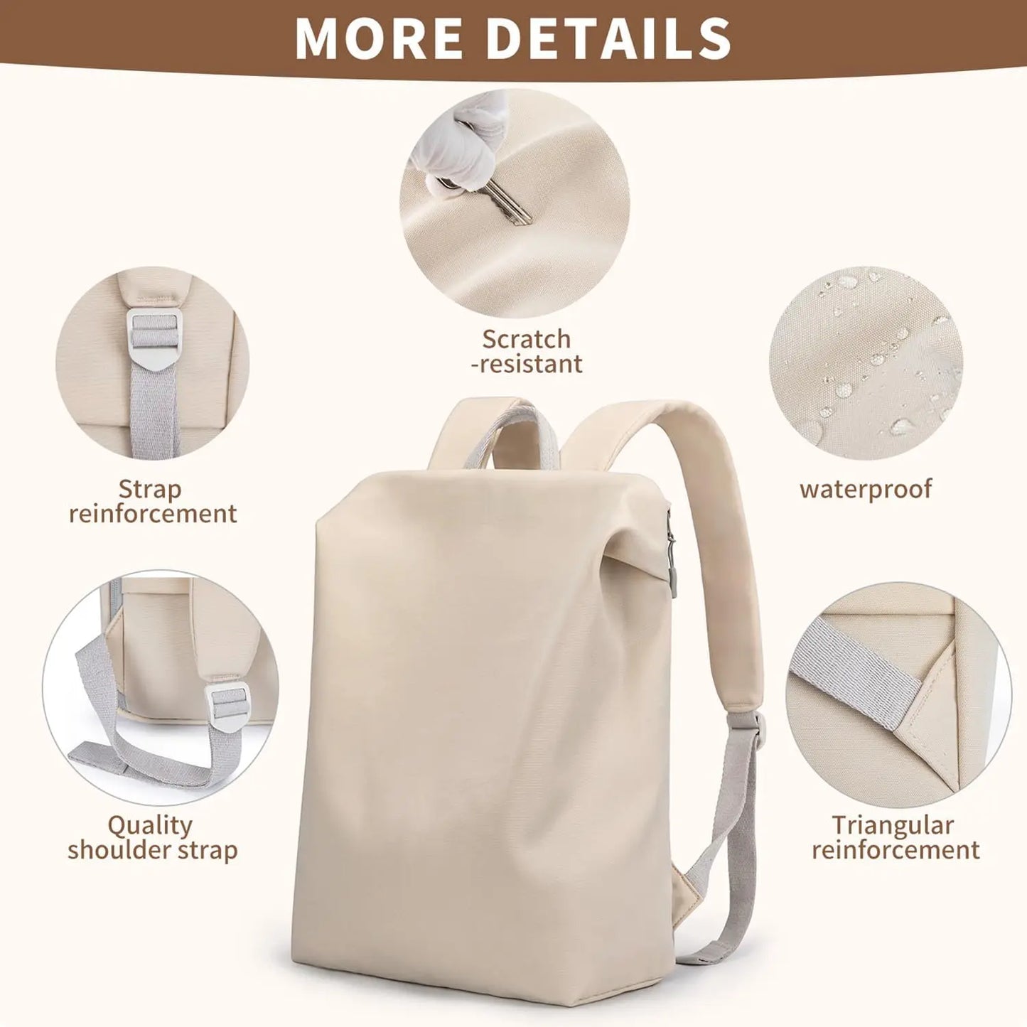 18 Inch Lightweight Airy Waterproof Backpack, Durable Laptop Bookbag, Anti-Slip Compartments, Ideal for Travel,
