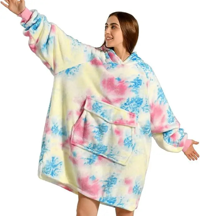 Wearable Blanket Hoodie Oversized Sherpa Hooded as Birthday Gifts for Mom Women Girlfriend Men Cozy Sweatshirt with Giant